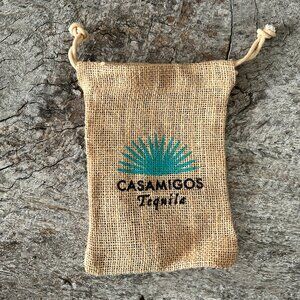 Casamigos Branded Burlap Bags with Drawstring Size: 5" x 7.5"